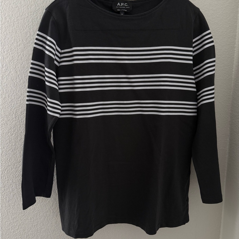 A.P.C. Dark Gray Crew Neck Top